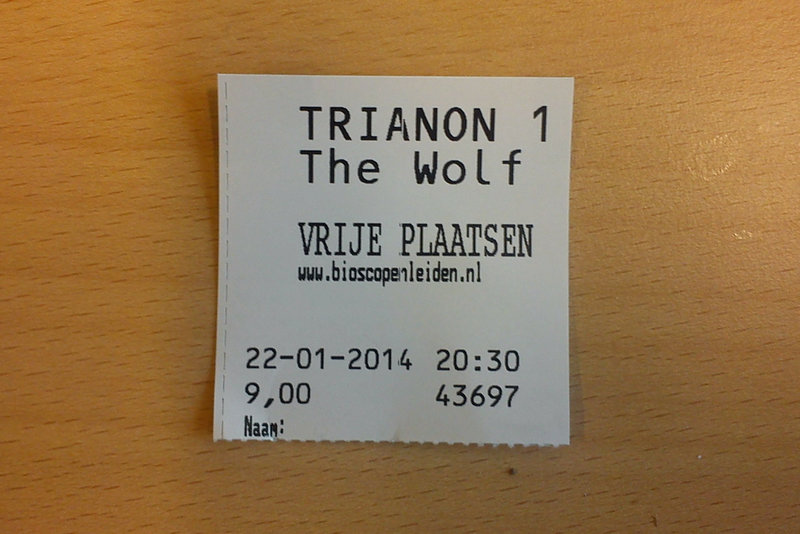 Movie ticket for the Wolf of Wall Street