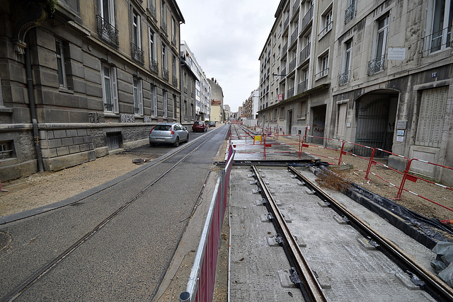 BESANCON: Travaux du tram: 2014.01.26 Avenue Fontaine Argent 02 .