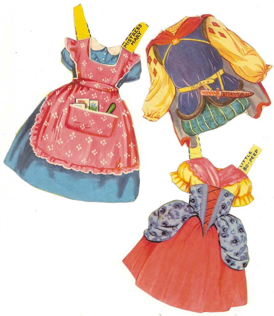 Vintage Fairytale/Nursery Rhyme Paper Doll Clothes #3