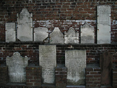 Wall of headstones