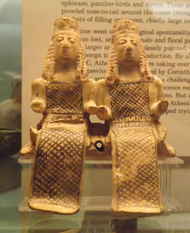 Terracotta Model of Two Figures, Perhaps Demeter and Persephone in the British Museum, May 2014