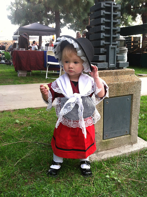Little one in Welsh gear, St. David's Day at Barnsdall Art Park