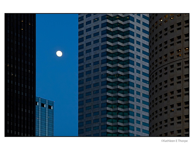 Gibbous Moon Skyline