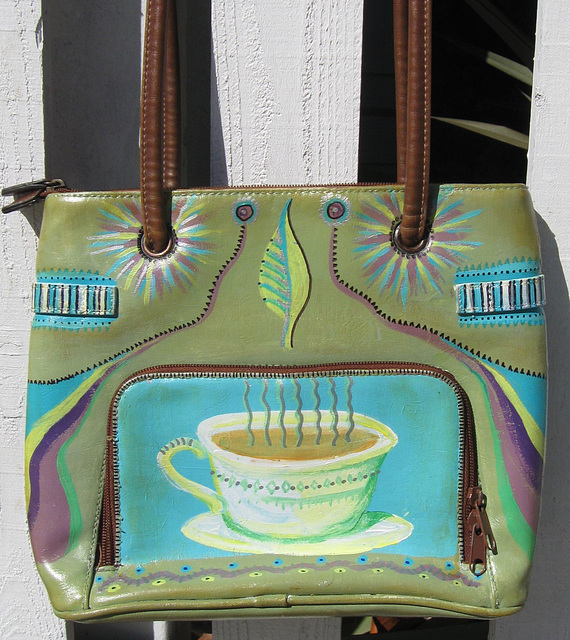 Green Tea and Turquoise Purse, back