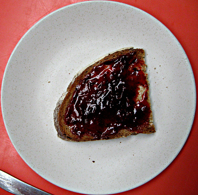 Fresh-made jam on bread