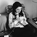 Young woman knitting. 1972