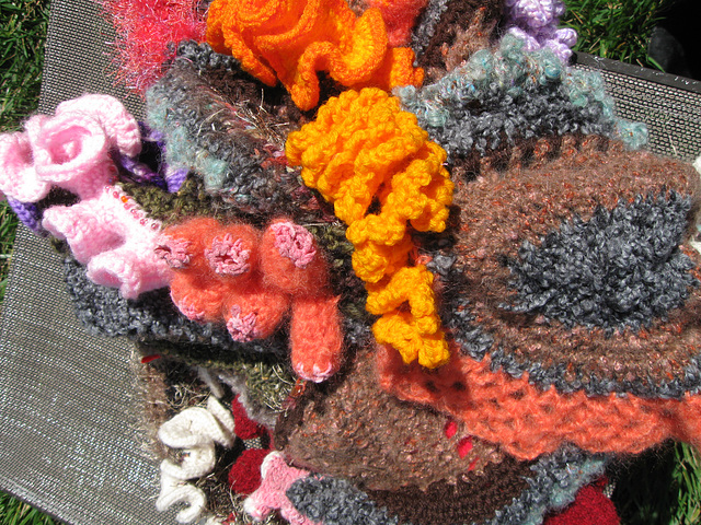 Crocheted Coral Reef Costume in progress