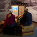 Viewing a film on park history at the visitors center