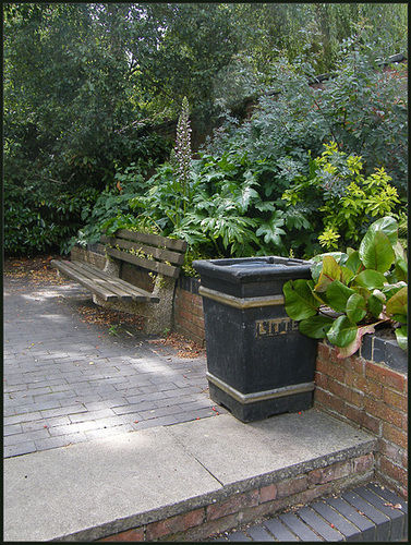 bin and seat at Mount Place