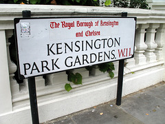 Kensington Park Gardens Sign W11