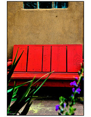 Old Town Red Bench, Albuquerque, NM