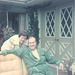 Dad and sister, Doris, on the patio in Rolling Meadows