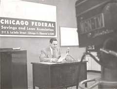 Early major market television news broadcasting; c. 1953, WGN-t.v., Chicago