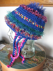 Crocheted hat with tentacles