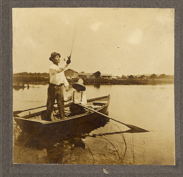 Summer! My grandfather at the oars, c. 1905.