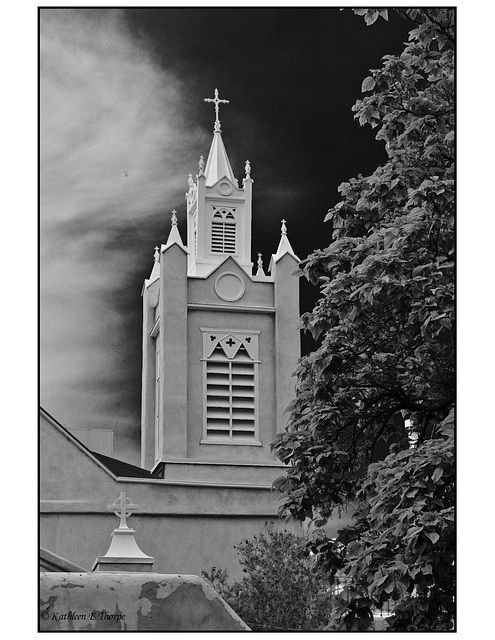 Old Town San Filipe de Neri Church in black and white