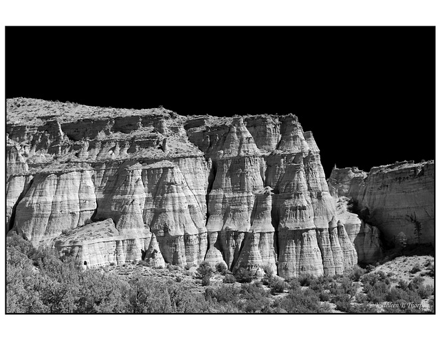 Kasha Ketuwe cliff face in black and white