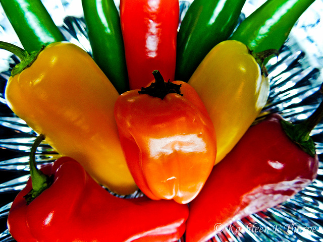 Peppers and Crystal 2 - The lens was almost touching the peppers.  Amazing macro capabilities of this camera!!