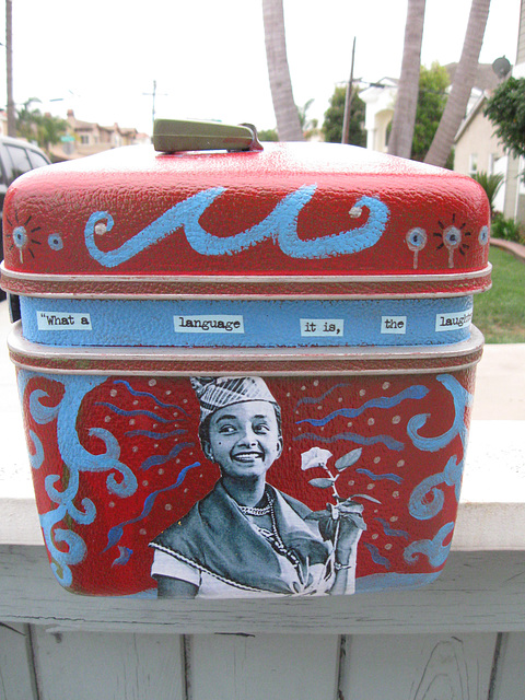 Upcycled Train Case, "The Laughter of Women" 4