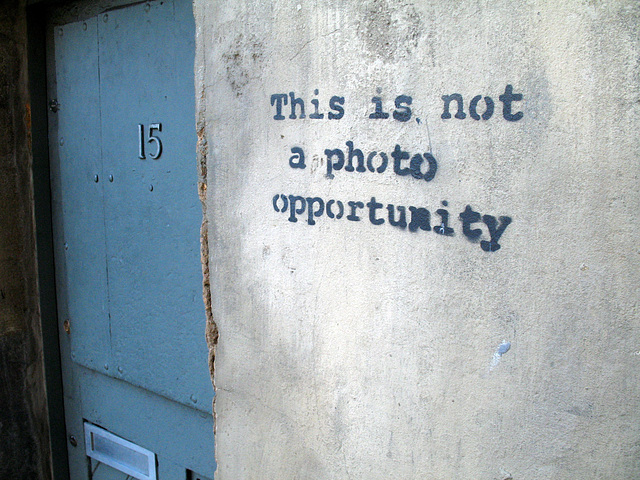 Banksy Not a Photo Op