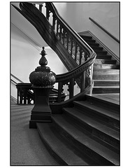 Plant Hall Grand Staircase in b&w