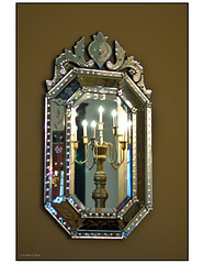 Antique Venetian Glass Mirror Reflection