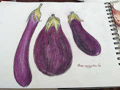 Three Eggplants