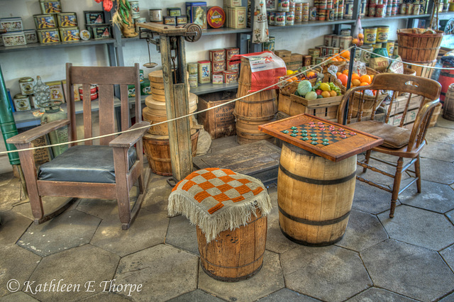 Heritage Village Historic grocery store checker game - HDR - Explore 11/18/11 #455