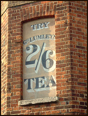 Lumley's tea sign