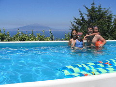 Cousins swimming, Sorrento, July 2007
