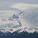 Mt. Rainier (under cloud to right) and Little Tahoma Peak