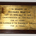 Memorial to Richard Warton, Saint Lawrence's Church, Boroughgate, Appleby In Westmorland, Cumbria