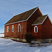 Little red church near Blackie, Alberta