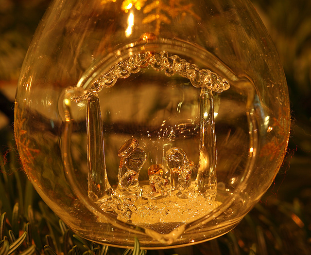 Christmas tree bauble with Nativity scene.  I wish you all a very Merry Christmas.  :-)