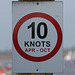 Marine speed limit sign, Felixstowe, Suffolk, England