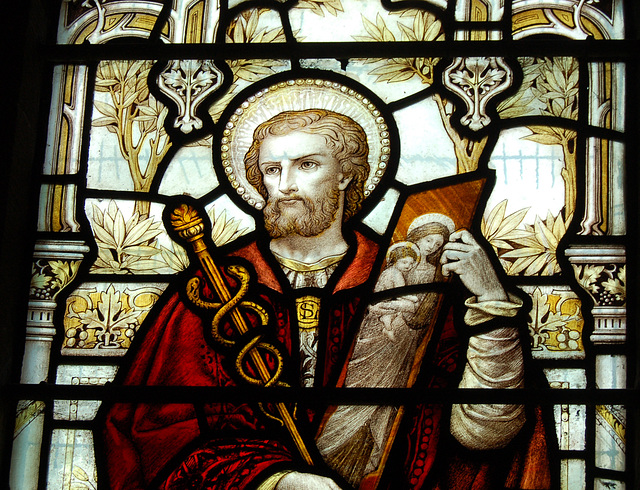 Detail of Memorial Window to Edward Mason Weenck, St Anne's Church, Baslow, Derbyshire