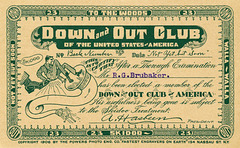 Down and Out Club Membership Card, 1906