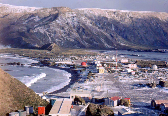 Macquarie Island 1968: The Isthmus after a Snowfall