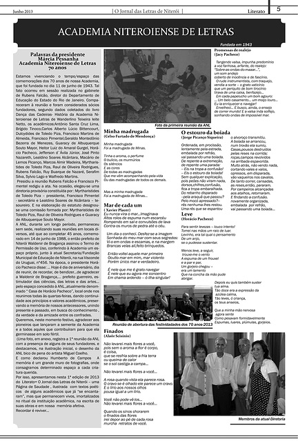 Literato 11 - Junho - 2013 -  Pág.  5 - Academia Niteroiense de Letras