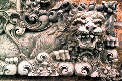 Besakih Mother Temple Carved Stone Relief Close-Up