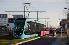 BESANCON: 1ers essais du tram: Avenue Ambroise Paré 02.