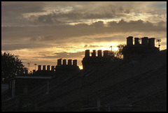 chimneys at dawn