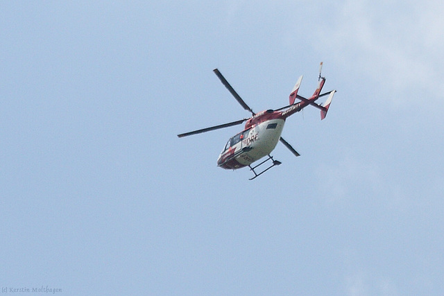Hubschrauber über der Wilhelma