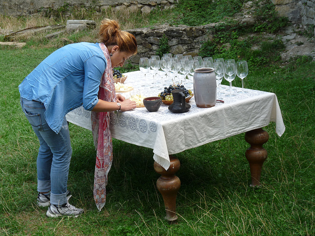 Preparing for a Wine-tasting at Ikalto Monastery