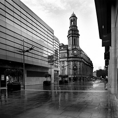 One Summer Morning in New Cathedral Street,Manchester.
