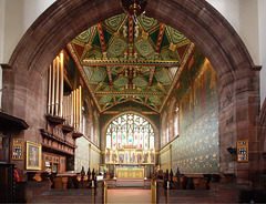 Chancel Ceiling and walls painted by Gerald Horsley, All Saints Church, Southbank Street, Leek, Staffordshire