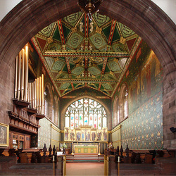 Chancel Ceiling and walls painted by Gerald Horsley, All Saints Church, Southbank Street, Leek, Staffordshire