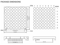 2nd arduino project - 8x8 rgb matrix dimensions