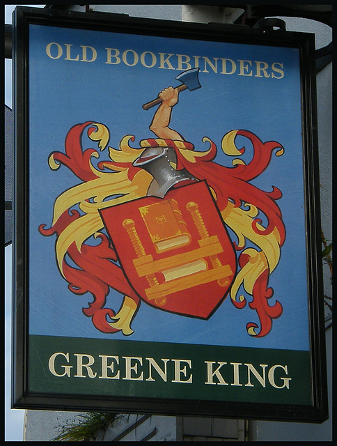 Old Bookbinders pub sign