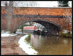 snowing by the canal